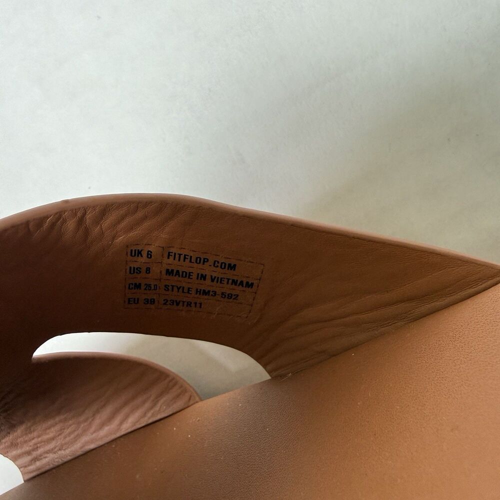 FitFlop Women's Leather Sandals Size 8 Light Tan Slip On Platform Comfort - Picture 8 of 12